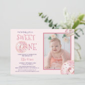 Sweet One Donut thema foto Eerste verjaardag Kaart (Staand voorkant)