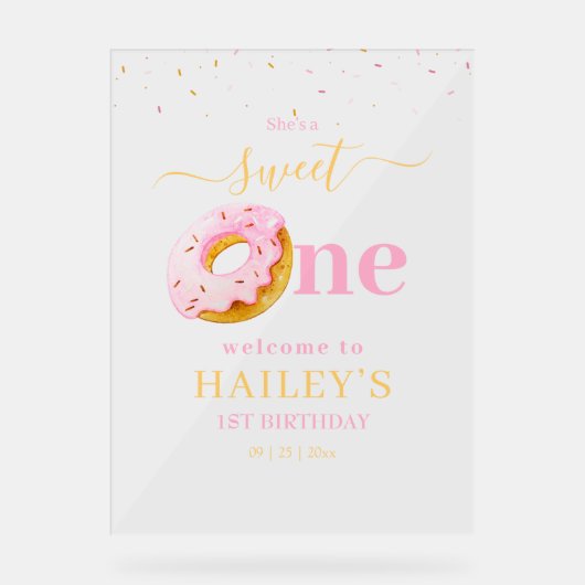 Sweet One Donuts Anniversaire Invitation, Donuts R (Recto)