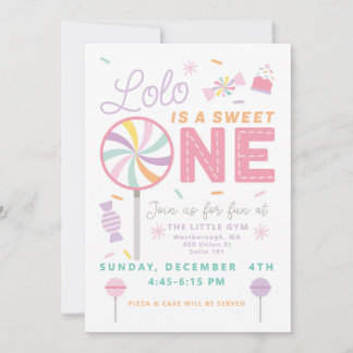 Sweet One First Birthday customizable Invitation Kaart