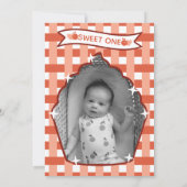Sweet One First Birthday Gingham Photo Invitations (Dos)