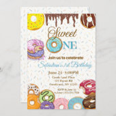 Sweet One First Birthday Invitation - Garçon (Devant / Derrière)