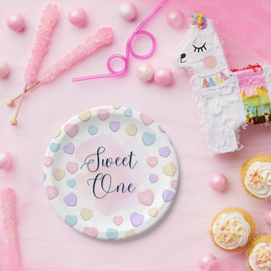 Sweet One First Birthday Party Plates Papieren Bordje (Feest)
