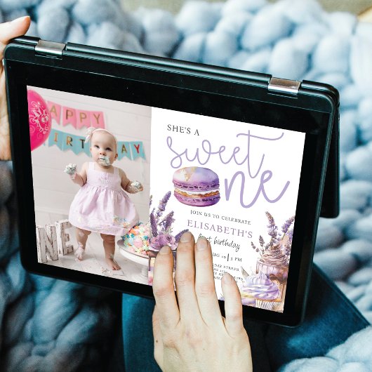 Sweet One First Birthday Pastel Violet Kaart