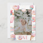 Sweet One First Birthday Photo Invitation (Dos)