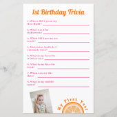 Sweet One First Birthday Trivia Game (Voorkant)