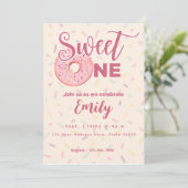 Sweet One First Day Uitnodiging (Staand voorkant)