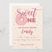 Sweet One First Day Uitnodiging (Voorkant / Achterkant)