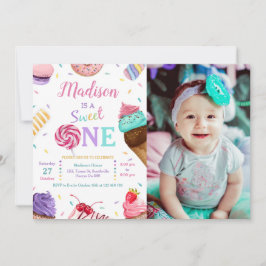 Sweet One foto verjaardagsfeestje Kaart