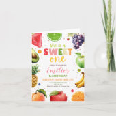 Sweet One Fruit 1er Invitation d'anniversaire, fêt (Devant)