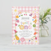 Sweet One Fruit 1st Birthday Invitation (Debout devant)