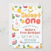 Sweet One | Fruit Party Anniversaire Invitation (Devant)