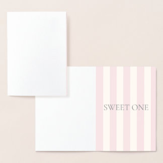 Sweet One, geschenktas, roze, strepen Folie Kaarten
