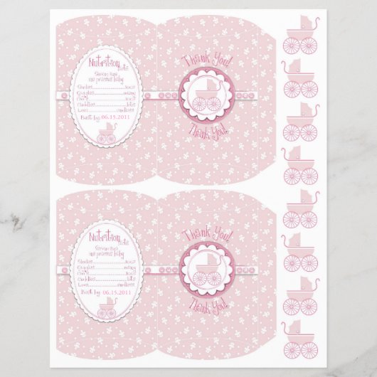 Sweet One Girl Mini Puff Box Sjabloon Flyer (Voorkant)