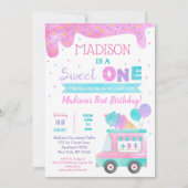 Sweet One Ice Cream First Birthday-uitnodigingen Kaart (Voorkant)