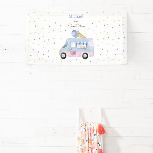 Sweet One ijswagen eerste verjaardag Spandoek (Insitu)