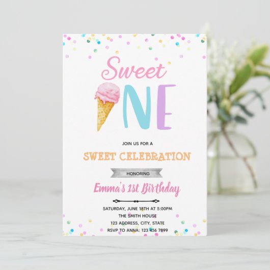 Sweet ONE invitation à la crème glacée (Debout devant)