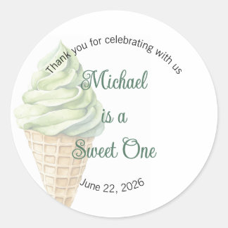Sweet One Labels, Sweetheart One, Ice Cream Ronde Sticker