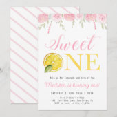 Sweet One Lemonade Verjaardag Meisje Uitnodiging (Voorkant / Achterkant)