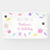 Sweet One Lollipop Snoep Birthday Spandoek (Horizontaal)