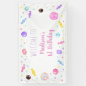 Sweet One Lollipop Snoep Birthday Spandoek (Verticaal)