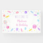 Sweet One Lollipop Snoep Birthday Spandoek (Horizontaal)