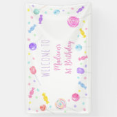 Sweet One Lollipop Snoep Birthday Spandoek (Verticaal)