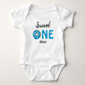 Sweet One met blauwe donut Romper (Voorkant)