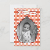 Sweet One Photo Invitations Flat Thank You Card (Dos)