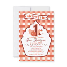 Sweet One Photo Invitations Flat Thank You Card