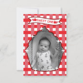 Sweet One Photo Invitations Flat Thank You Card (Dos)