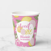 Sweet One Pink Lemon Verjaardagsfeestje Papieren k Papieren Bekers (Voorkant)