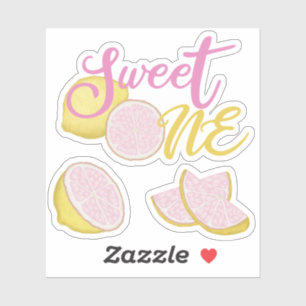 Sweet One Roze limonade citroen thema Sticker