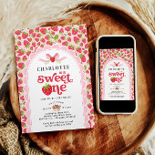 Sweet One Strawberry 1er anniversaire Invitation