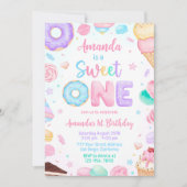 Sweet One Verjaardag Uitnodiging, 1e Verjaardag Me Kaart (Voorkant)