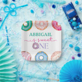 Sweet One waterverf donuts 1e verjaardag Papieren Bordje (Feest)