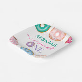 Sweet One waterverf donuts 1e verjaardag Papieren Bordje (Gebogen)