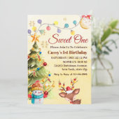 Sweet One wintervakantie 1e verjaardagsfeestje Kaart (Staand voorkant)