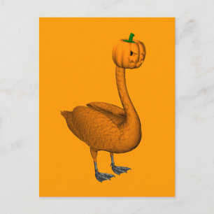 Sweet Oranje Halloween Swan Briefkaart