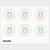 Sweet Owl Birthday Ronde Sticker (Vel)