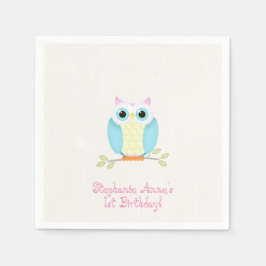 Sweet Owl Birthday Servet