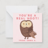 Sweet Owl Rose Valentine's Classroom Carte photo (Devant)