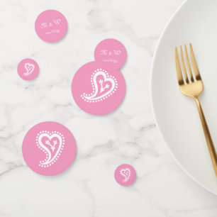 Sweet Paisley Coeurs en Pétale rose Table Confetti
