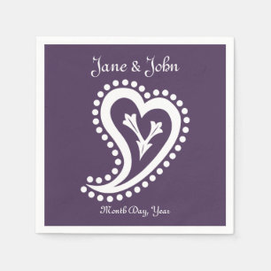 Sweet Paisley Hearts in het Paarse Napkins Servetten