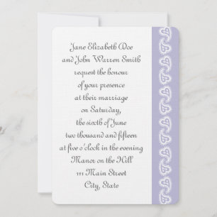 Sweet Paisley Hearts in Lavender Event Invitation