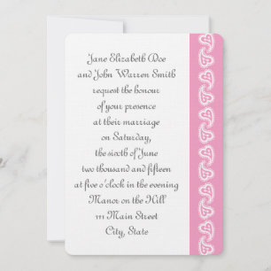 Sweet Paisley Hearts in Petal Pink Uitnodiging