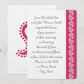 Sweet Paisley Hearts in Raspberry Event Invitation (Devant / Derrière)