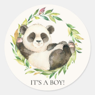 Sweet Panda Bear It's a Boy Faveur Sticker