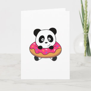 Sweet Panda Bear Pandas Donut Streusel Kaart