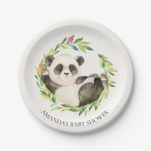 Sweet Panda Beer Baby shower 7" Bord