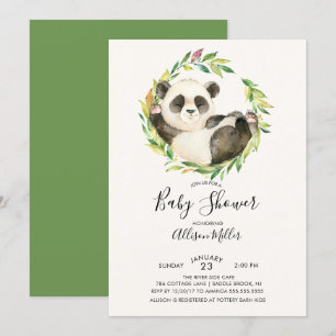 Sweet Panda Beer Baby shower Invitation Kaart